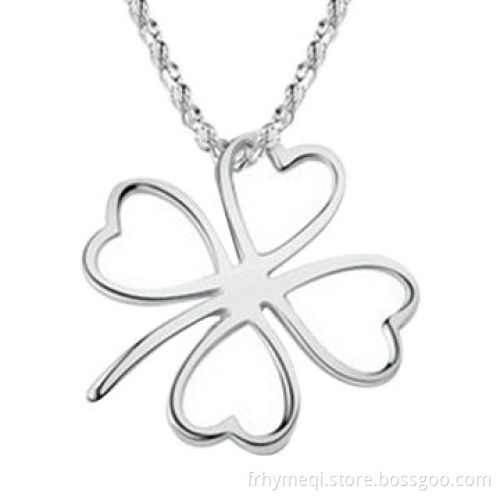 Clover sterling silver pendant necklace